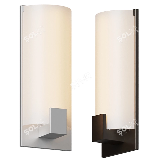 Minimalist Square Wall Sconce 3D model image 1