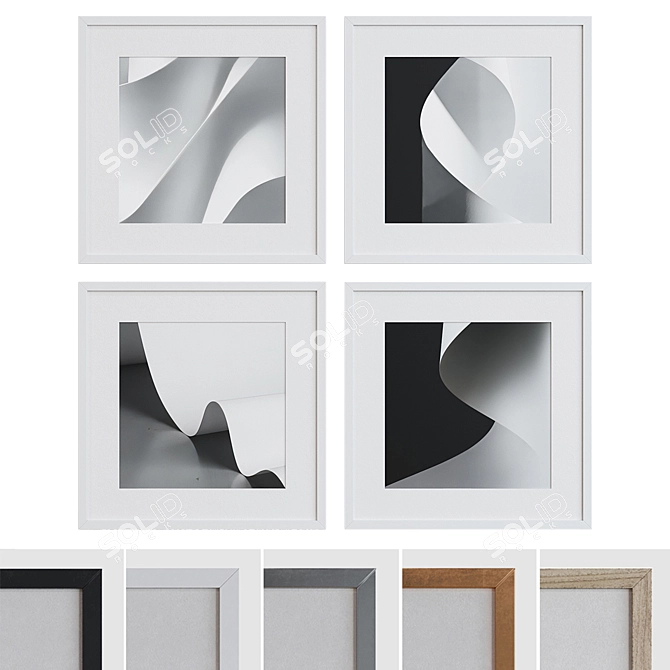 Abstract Frame Set: Modern Minimalist Designs 3D model image 1