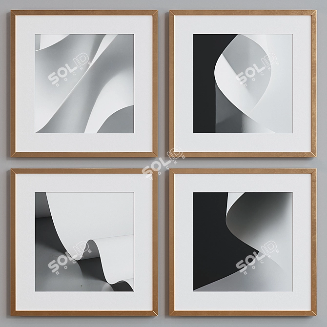 Abstract Frame Set: Modern Minimalist Designs 3D model image 4