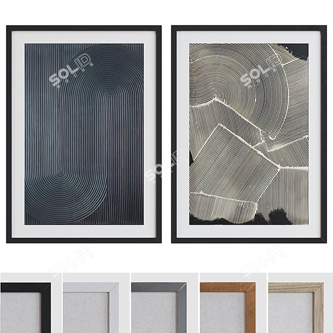 Abstract Picture Frame Set 3D model image 1