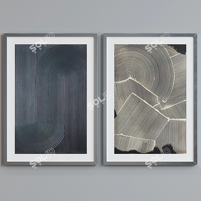 Abstract Picture Frame Set 3D model image 3