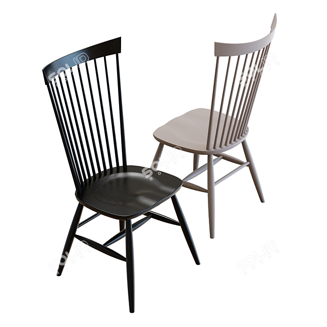 Crate & Barrel Marlow II Dining Chair - Elegant Wood Design 3D model image 2