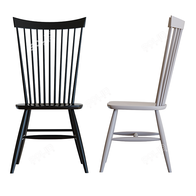 Crate & Barrel Marlow II Dining Chair - Elegant Wood Design 3D model image 3