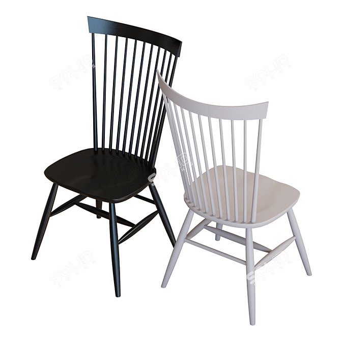 Crate & Barrel Marlow II Dining Chair - Elegant Wood Design 3D model image 4