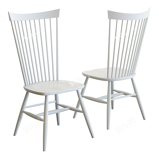 Crate & Barrel Marlow II Dining Chair - Elegant Wood Design 3D model image 5