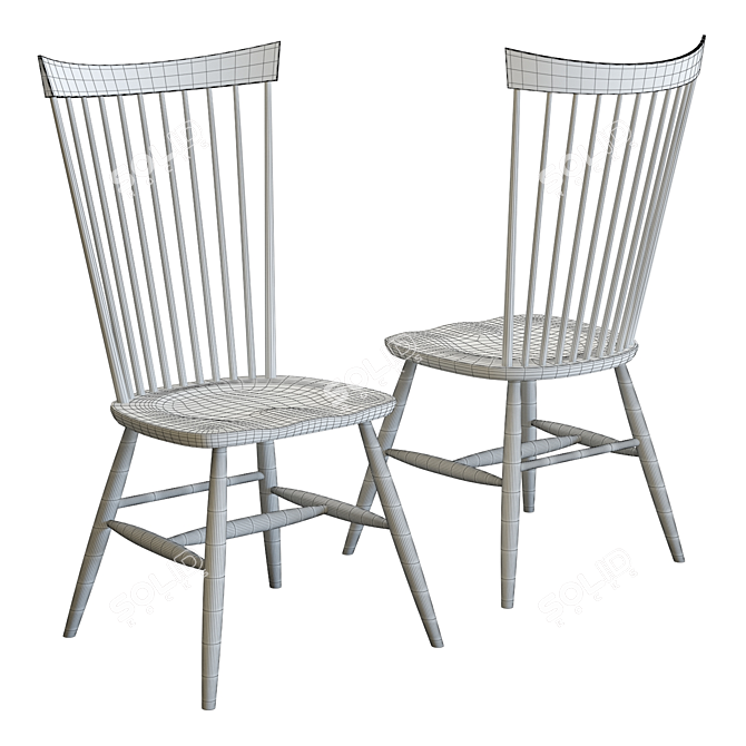 Crate & Barrel Marlow II Dining Chair - Elegant Wood Design 3D model image 6