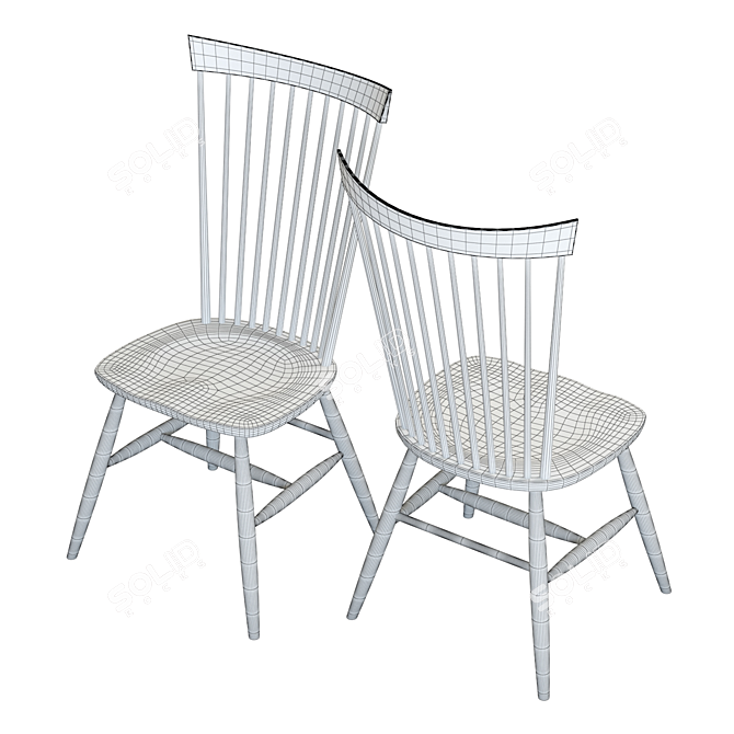 Crate & Barrel Marlow II Dining Chair - Elegant Wood Design 3D model image 7