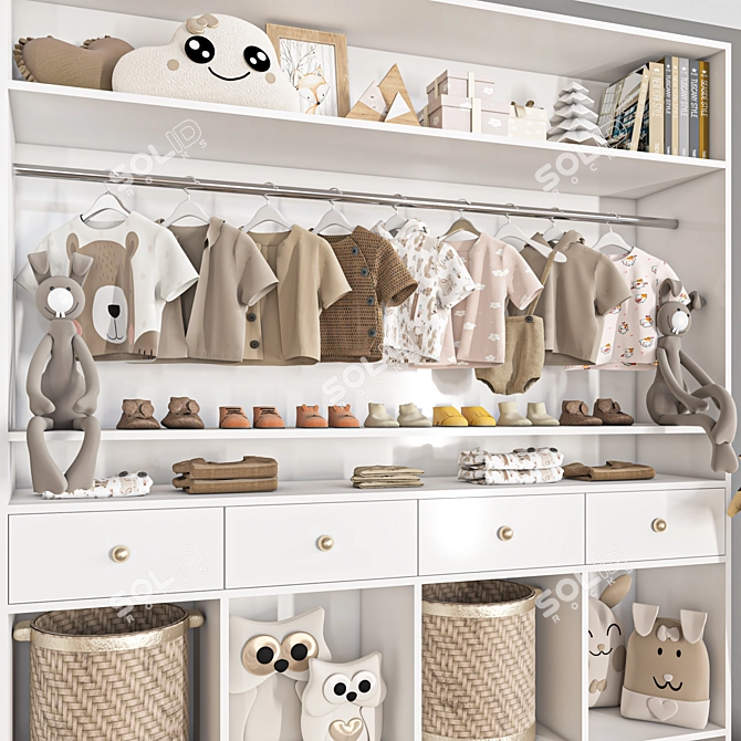 Versatile Wardrobe with Customizable Design 3D model image 3