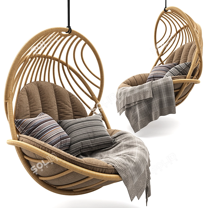 Ultimate Hanging Lounge Chair: The Epitome of Relaxation 3D model image 1