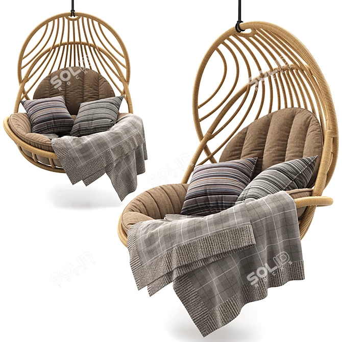 Ultimate Hanging Lounge Chair: The Epitome of Relaxation 3D model image 2