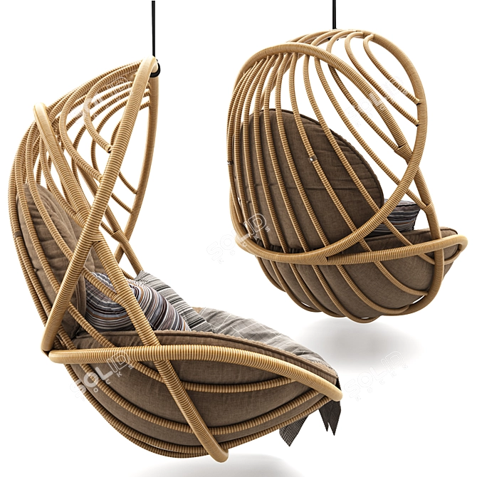 Ultimate Hanging Lounge Chair: The Epitome of Relaxation 3D model image 3