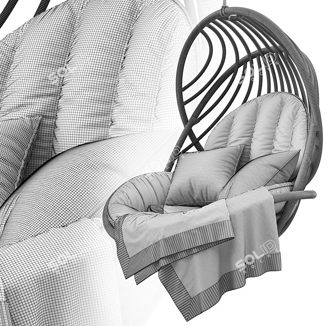 Ultimate Hanging Lounge Chair: The Epitome of Relaxation 3D model image 7