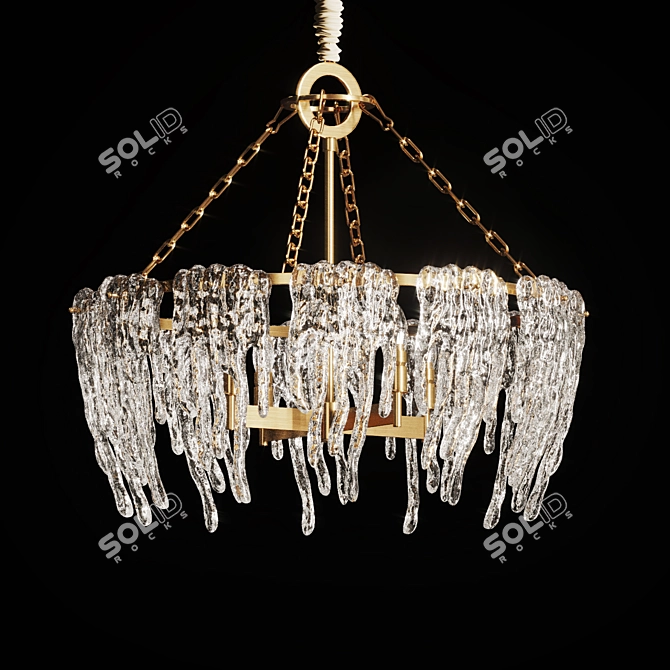 Ice Spring Chandelier: Elegant Frozen Glow 3D model image 1