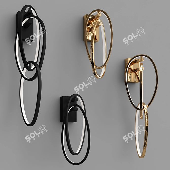 Gold Chain Link Sconce - Elegant Lighting Solution 3D model image 2