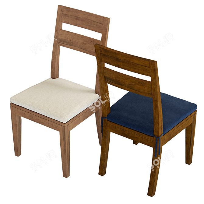 Elegant Basque Dining Chair 3D model image 4