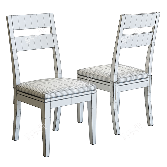 Elegant Basque Dining Chair 3D model image 5