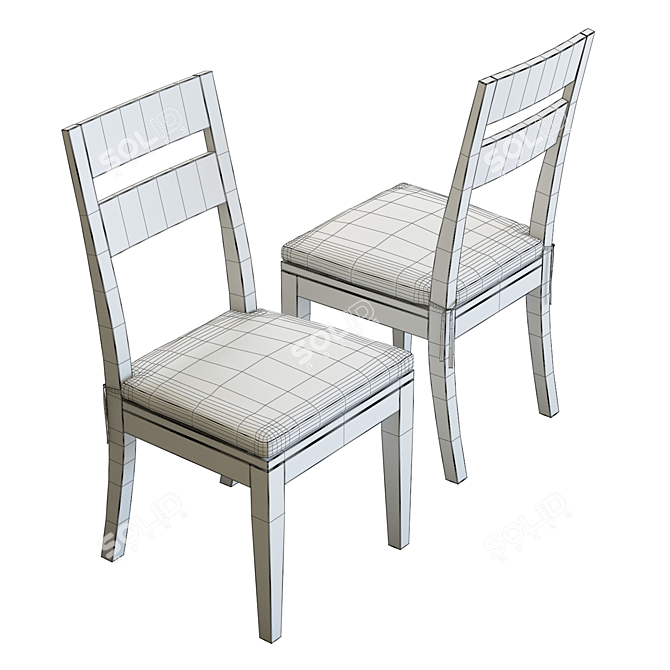 Elegant Basque Dining Chair 3D model image 6