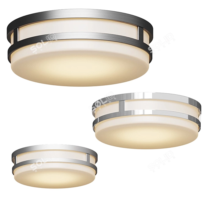 Vie LED Flushmount: Elegant and Stable Ceiling Light 3D model image 1