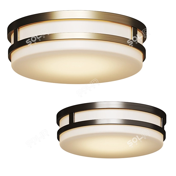 Vie LED Flushmount: Elegant and Stable Ceiling Light 3D model image 2