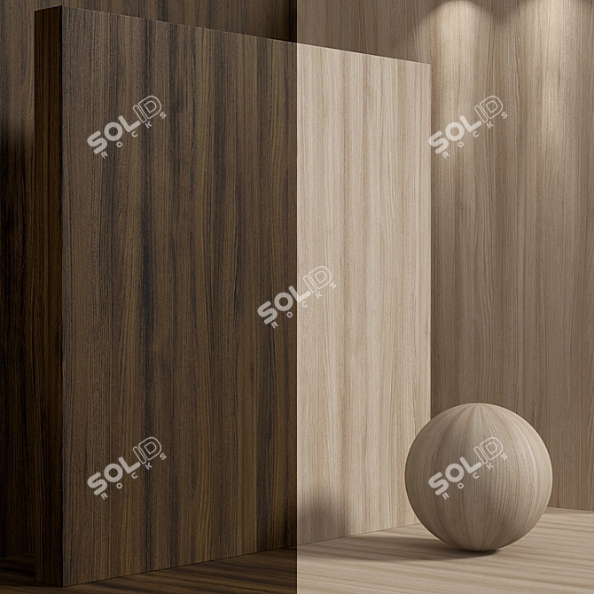 Seamless Elm Wood Set 3D model image 7