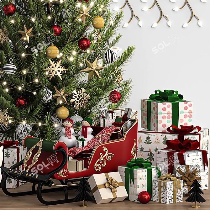 Festive Holiday 3D Christmas Tree 3D model image 5