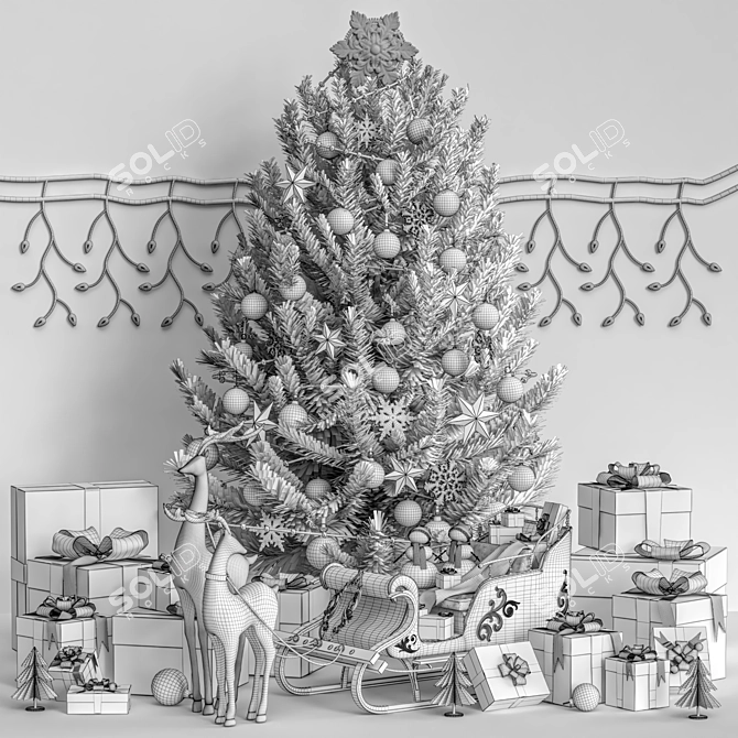 Festive Holiday 3D Christmas Tree 3D model image 7