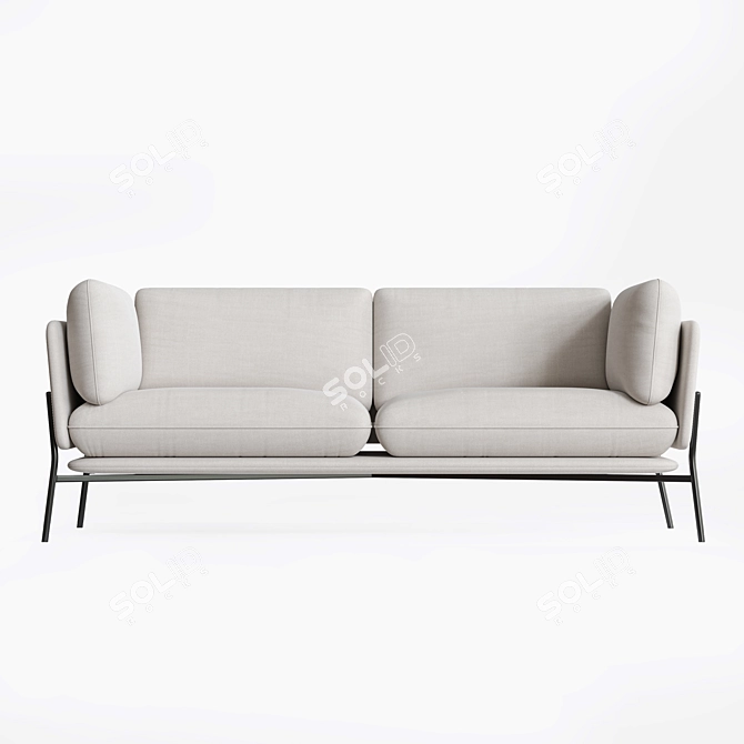 Cloud LN3 2: Warm Black with Hot Madison 724 Double Sofa 3D model image 3