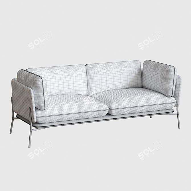 Cloud LN3 2: Warm Black with Hot Madison 724 Double Sofa 3D model image 4