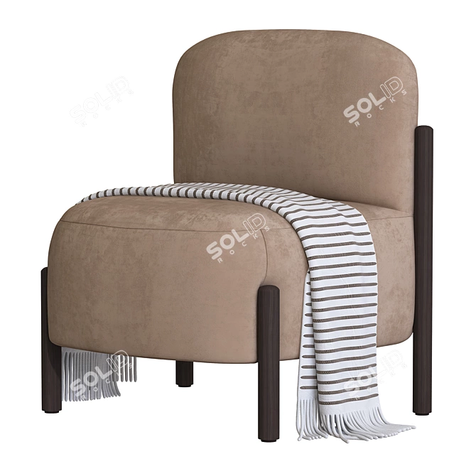 Minimalistic Flag Easy Chair 3D model image 2