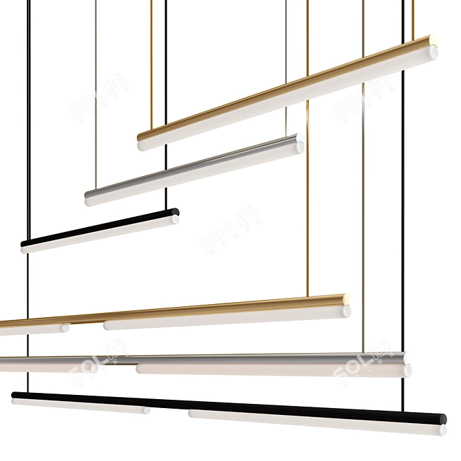 Sleek Sequenced Linear Pendant 3D model image 1