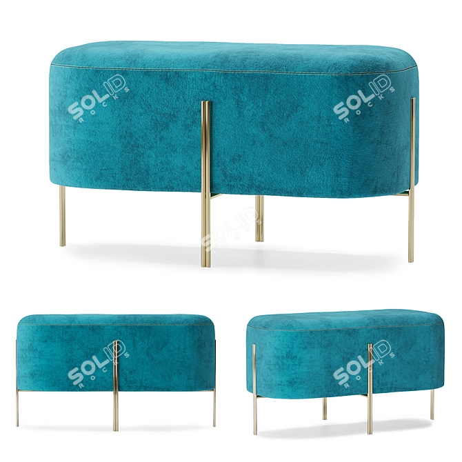 Contemporary Pouf with Stylish Design 3D model image 1