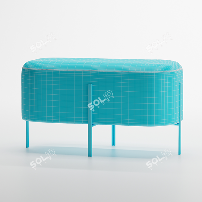 Contemporary Pouf with Stylish Design 3D model image 2