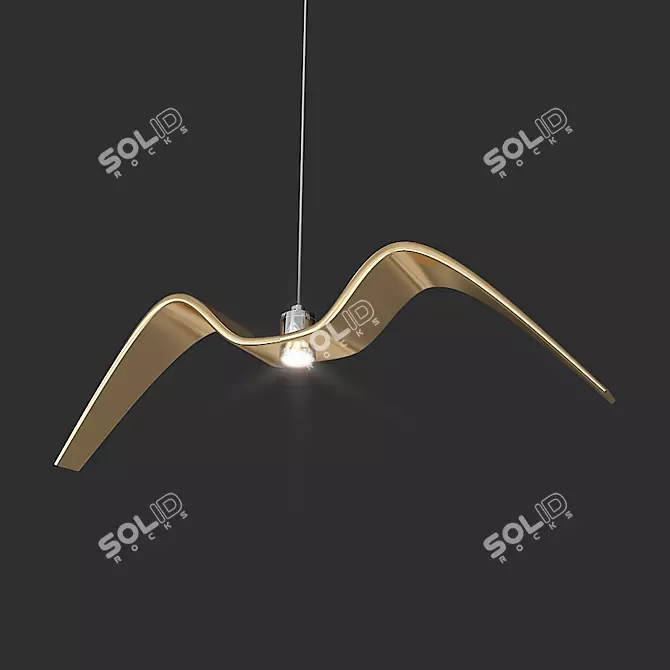 Elegant Bird-themed Pendant Lamp 3D model image 1