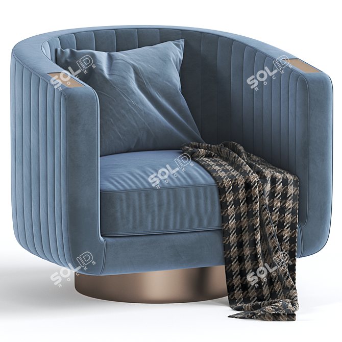 Luxurious Velvet Armchair 3D model image 1