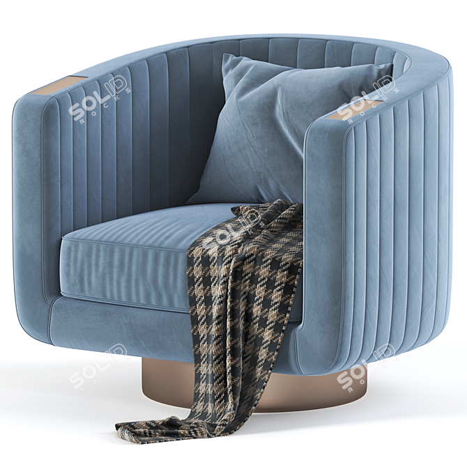 Luxurious Velvet Armchair 3D model image 2