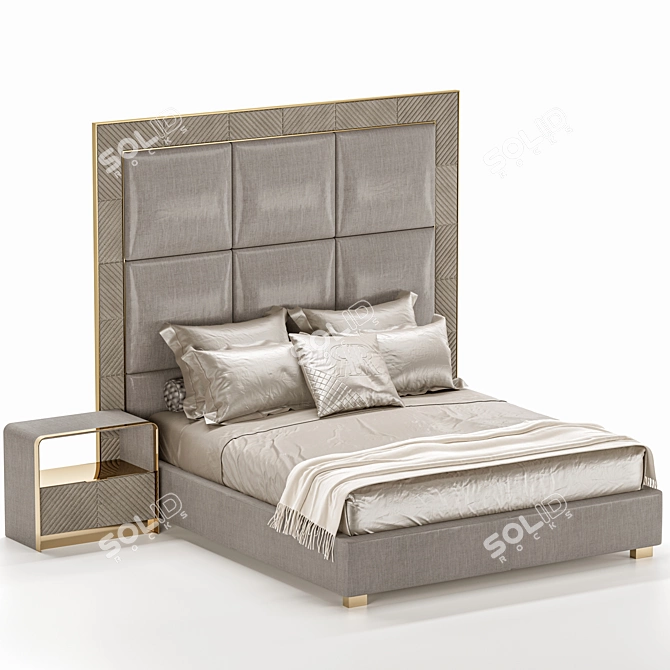 Luxury Upholstered Aura Bed 3D model image 1