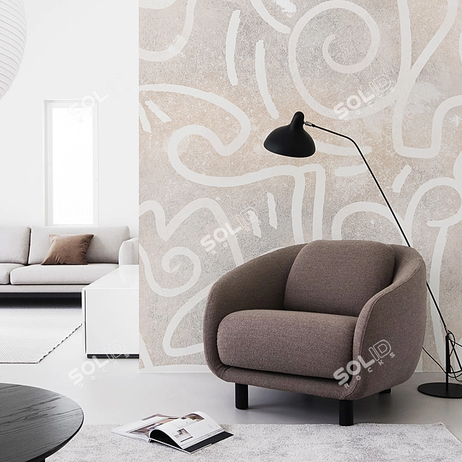 Grunge Curve Wallpapers: Customizable & Eco-friendly 3D model image 3