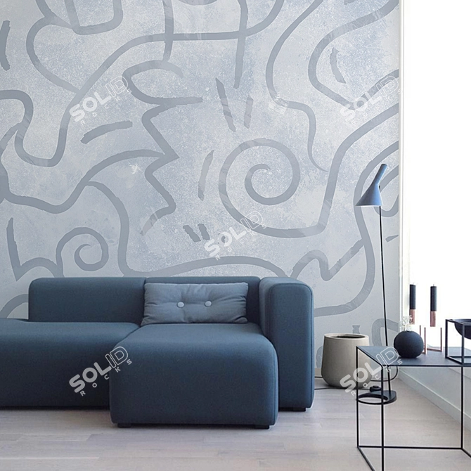 Grunge Curve Wallpapers: Customizable & Eco-friendly 3D model image 4