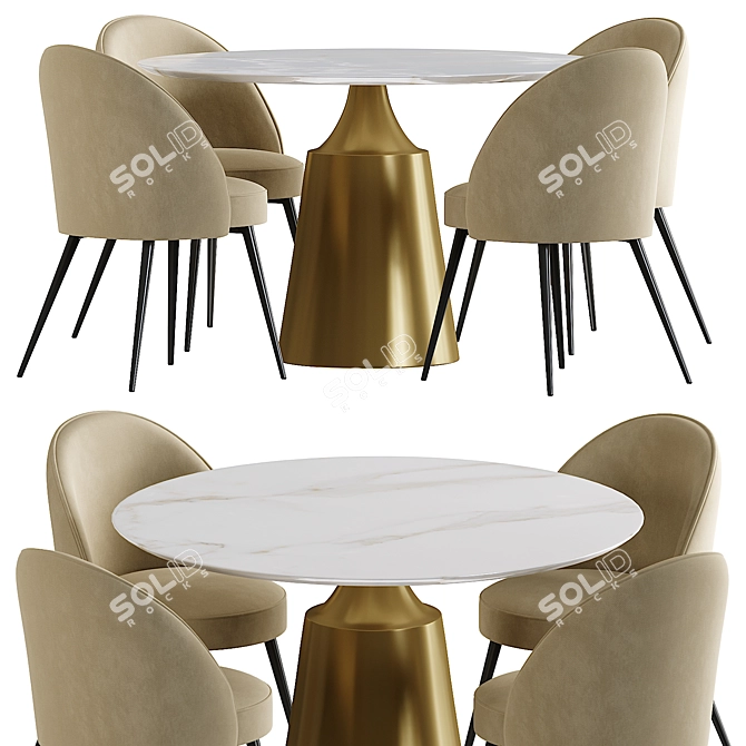 Elegance Defined: Eichholtz Cooper Dining Table 3D model image 1