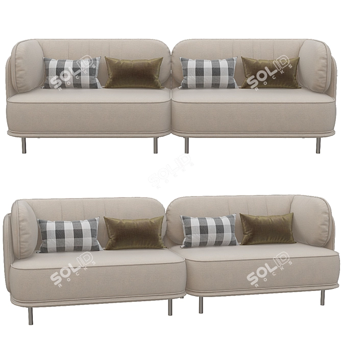 Modern NUMERAL Sofa 3D model image 1