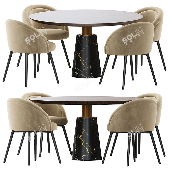 Elegant Eichholtz Chloe & Genova Dining Table 3D model image 2