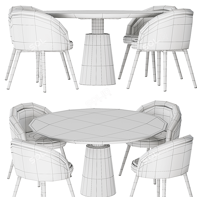 Elegant Eichholtz Chloe & Genova Dining Table 3D model image 4