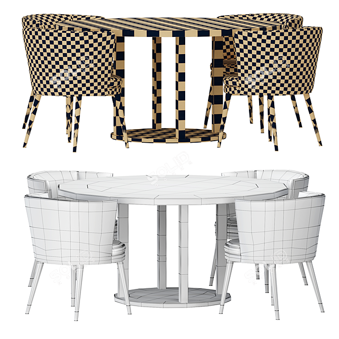 Elegant Eichholtz Grenada Dining Table 3D model image 4