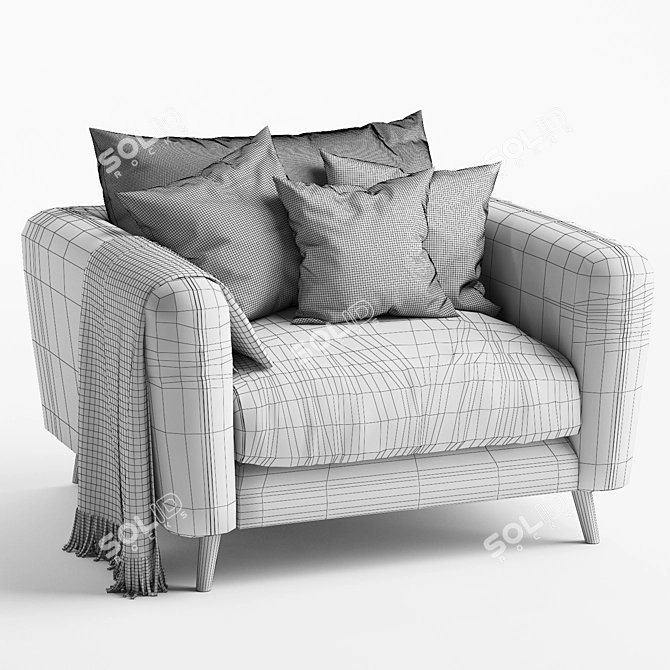 Squishmeister Loaf Armchair: Ultimate Comfort in an Elegant Design 3D model image 7