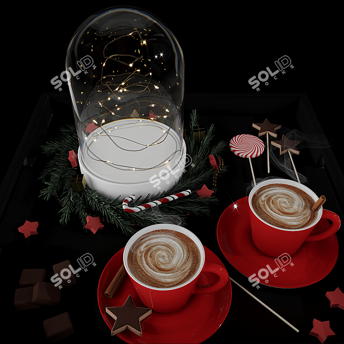 Festive Coffee Delight 3D model image 3