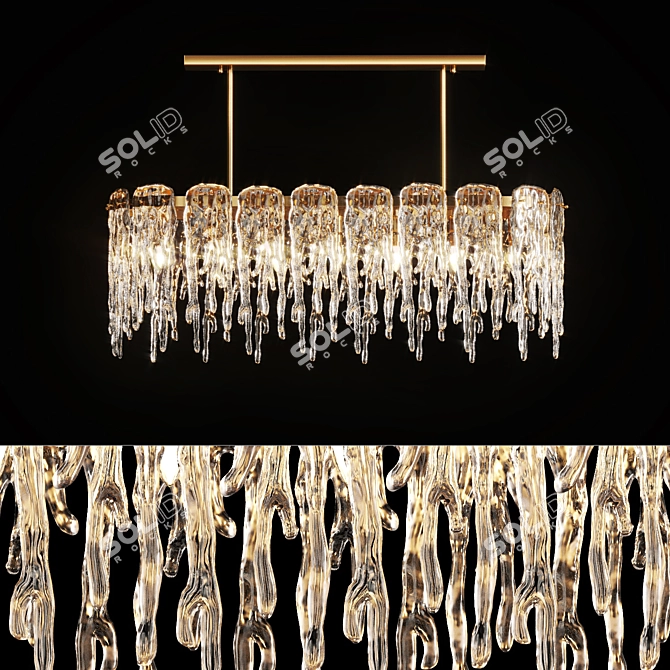 Elegant Ice Plates Chandelier 3D model image 1