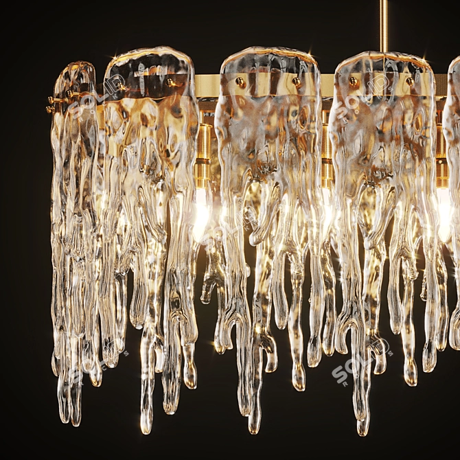 Elegant Ice Plates Chandelier 3D model image 2