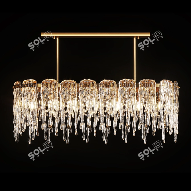 Elegant Ice Plates Chandelier 3D model image 4