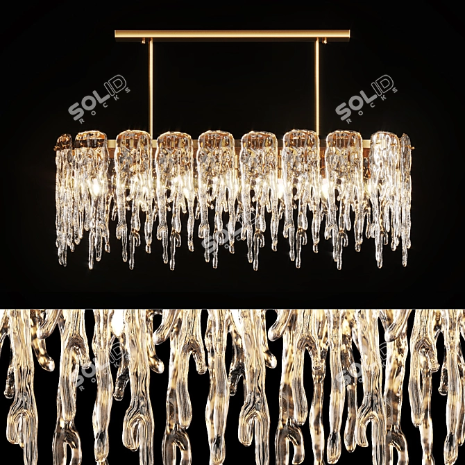 Elegant Ice Plates Chandelier 3D model image 5