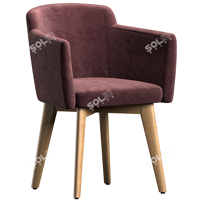 Elegant Wien Dining Chair 3D model image 2